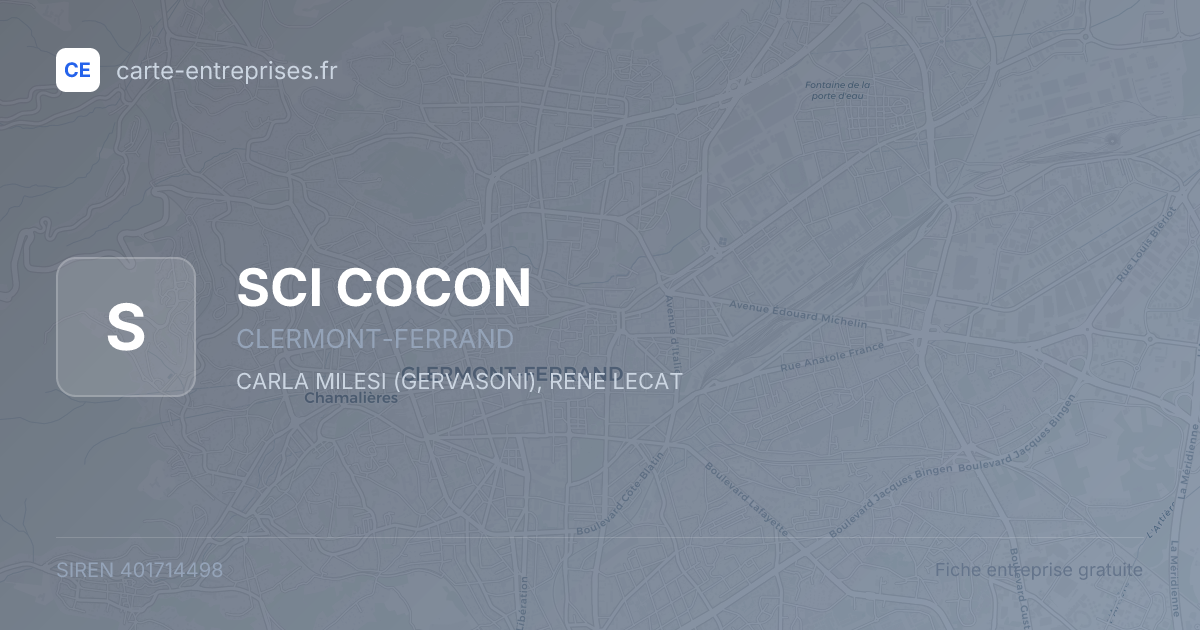 SCI COCON — 401714498 — fiche entreprise