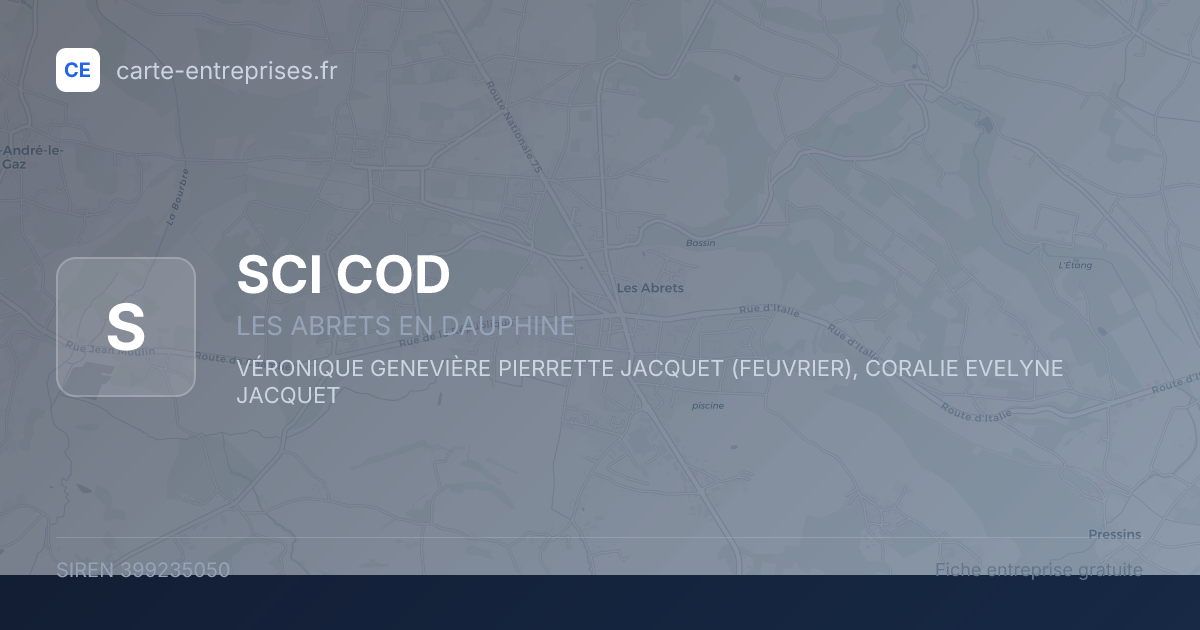 SCI COD — 399235050 — fiche entreprise