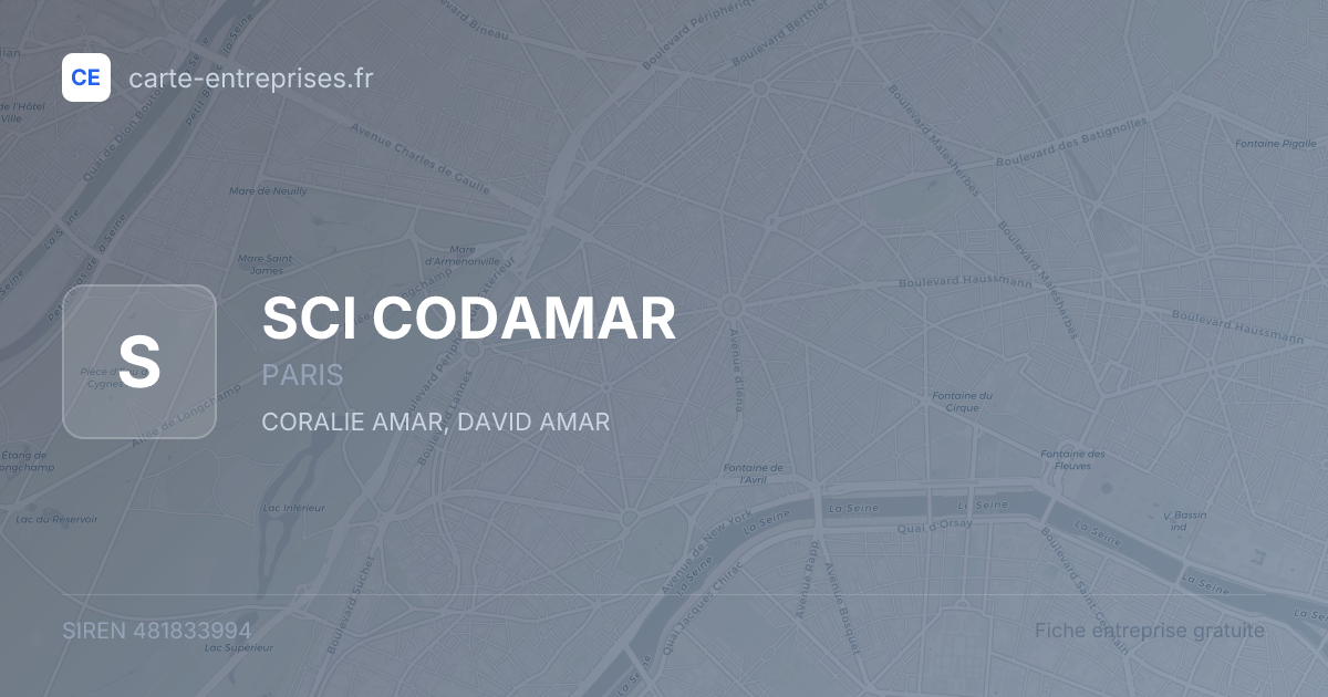 SCI CODAMAR — 481833994 — fiche entreprise