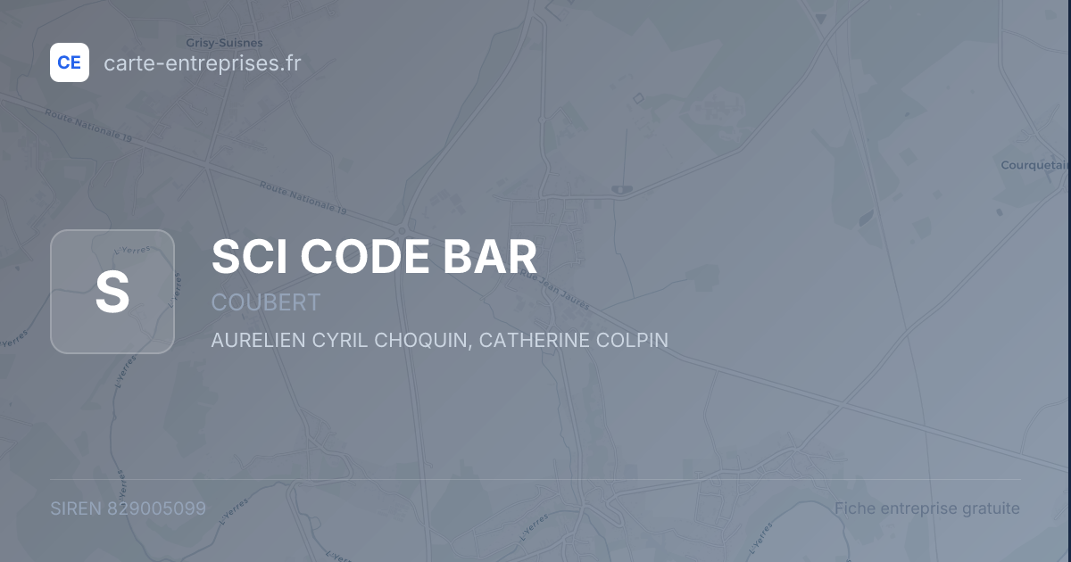 SCI CODE BAR — 829005099 — fiche entreprise