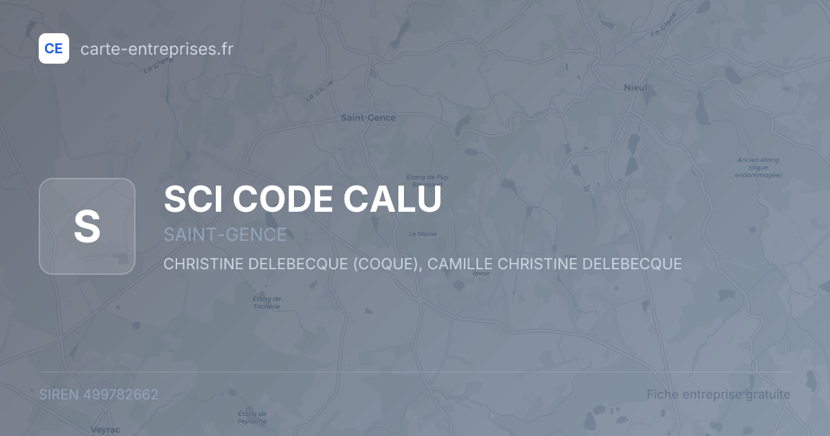 SCI CODE CALU — 499782662 — fiche entreprise