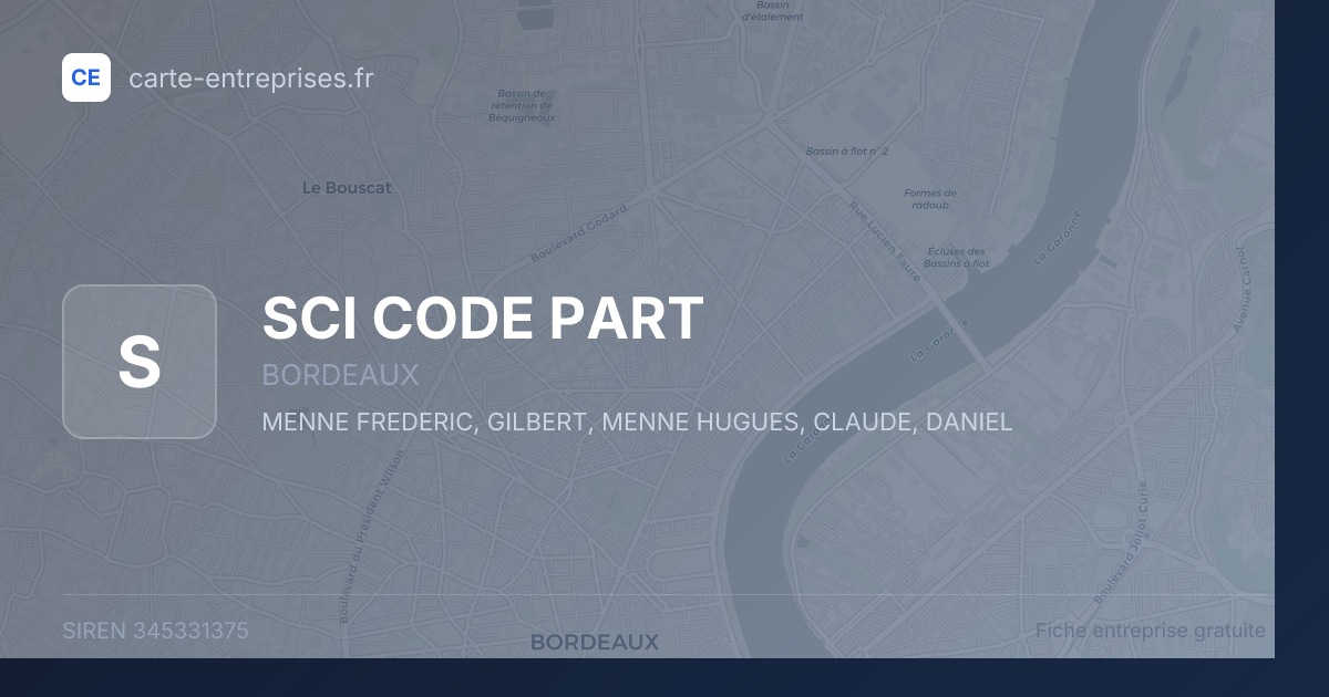 SCI CODE PART — 345331375 — fiche entreprise