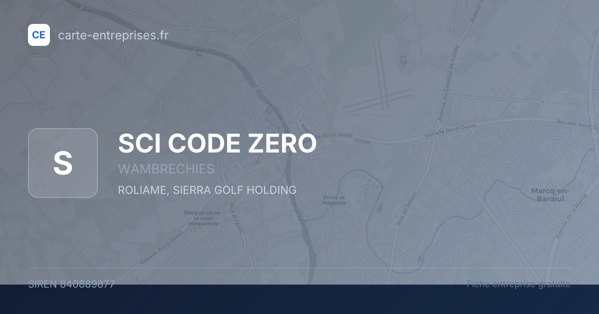 SCI CODE ZERO — 840889877 — fiche entreprise