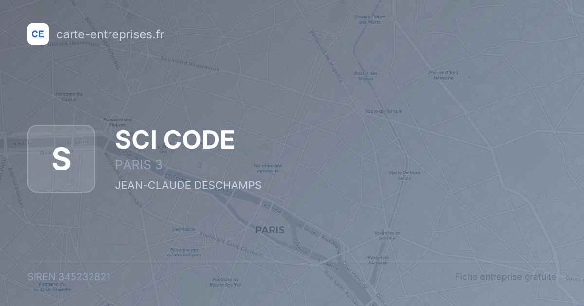 SCI CODE — 345232821 — fiche entreprise