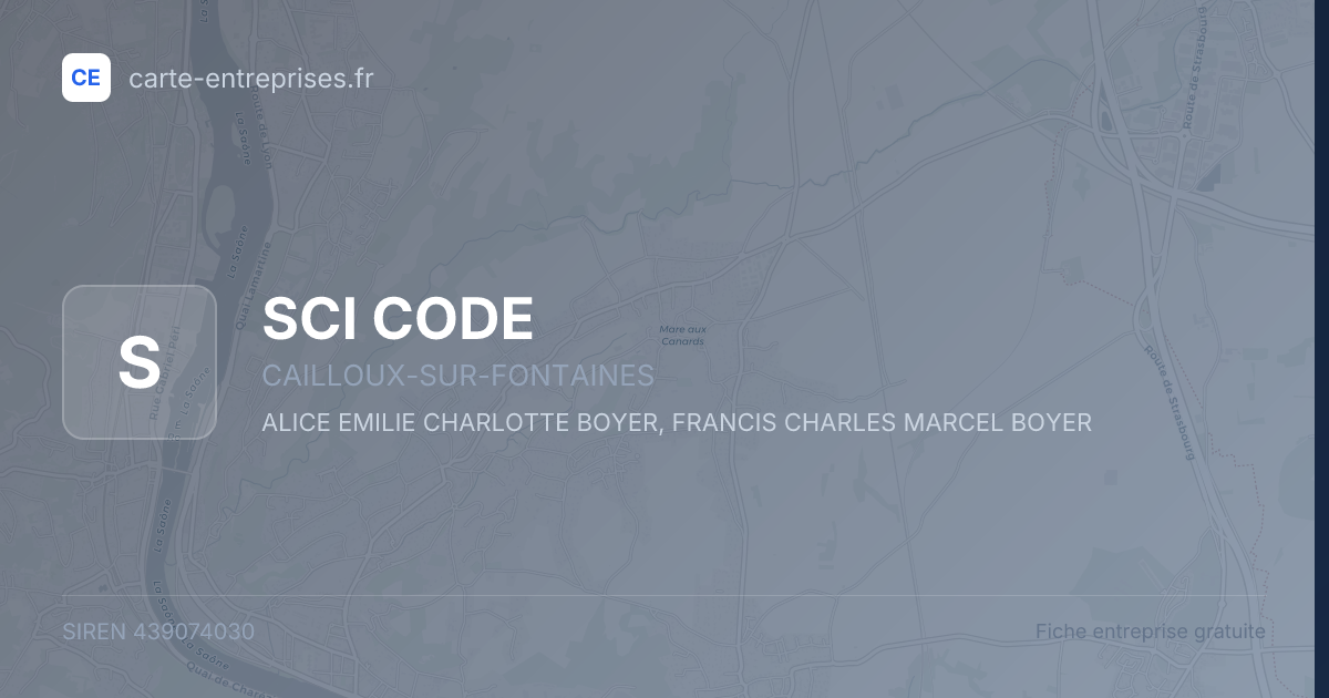 SCI CODE — 439074030 — fiche entreprise