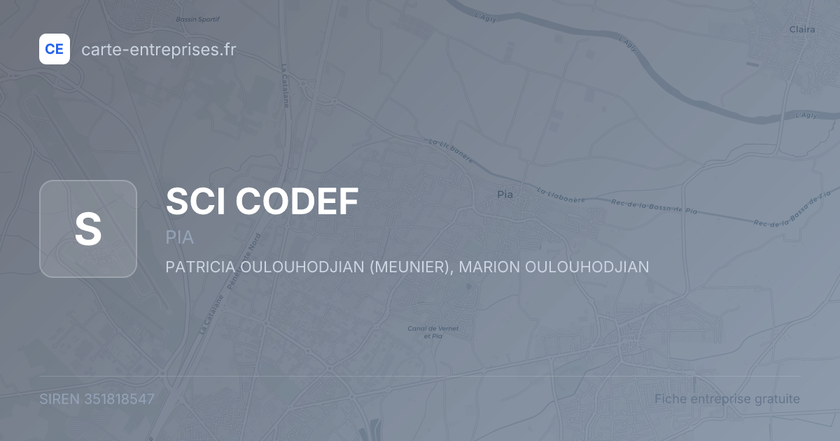 SCI CODEF — 351818547 — fiche entreprise
