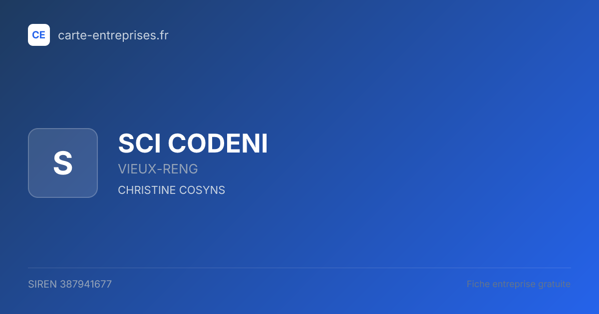SCI CODENI — 387941677 — fiche entreprise