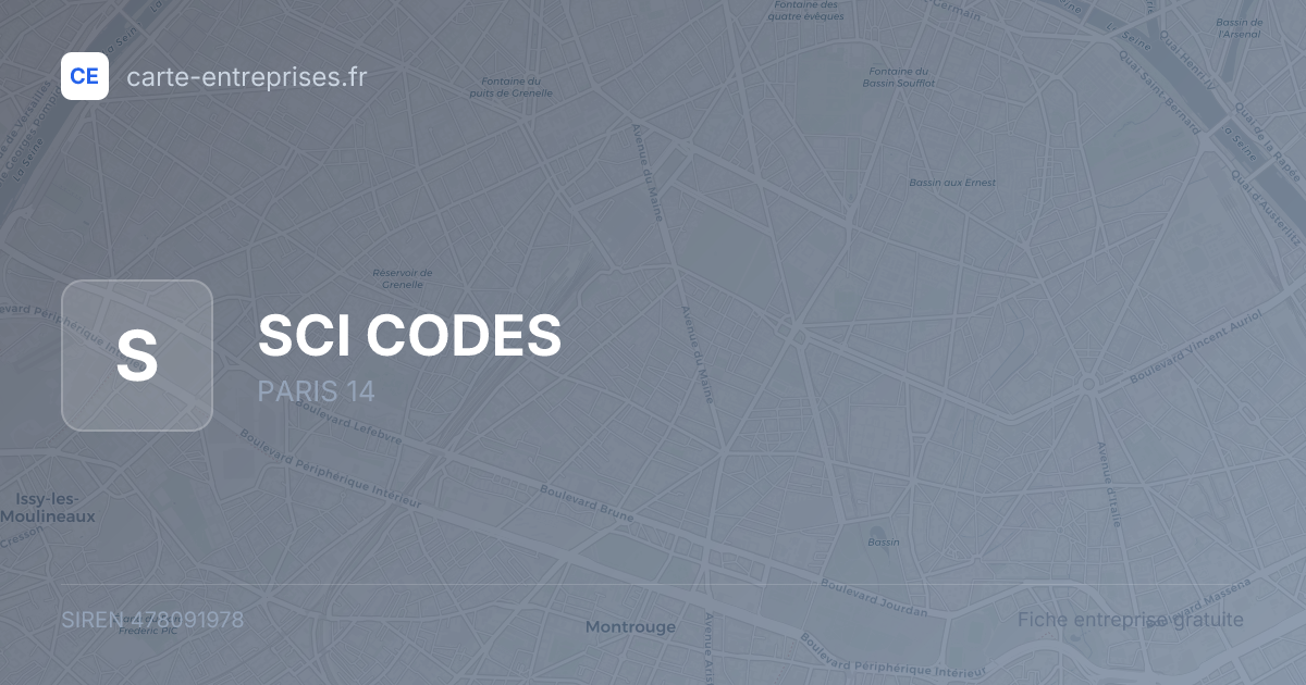 SCI CODES — 478091978 — fiche entreprise
