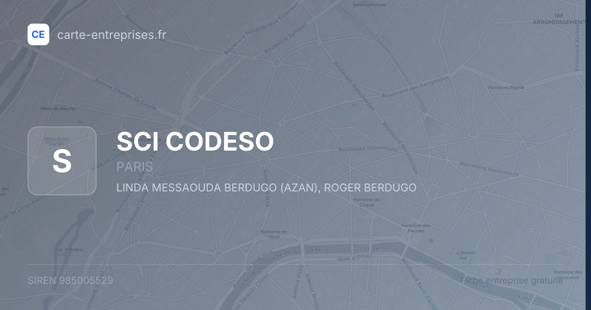 SCI CODESO — 985005529 — fiche entreprise