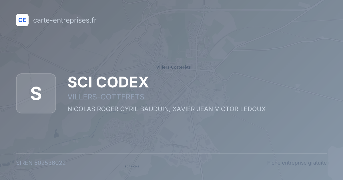 SCI CODEX — 502536022 — fiche entreprise