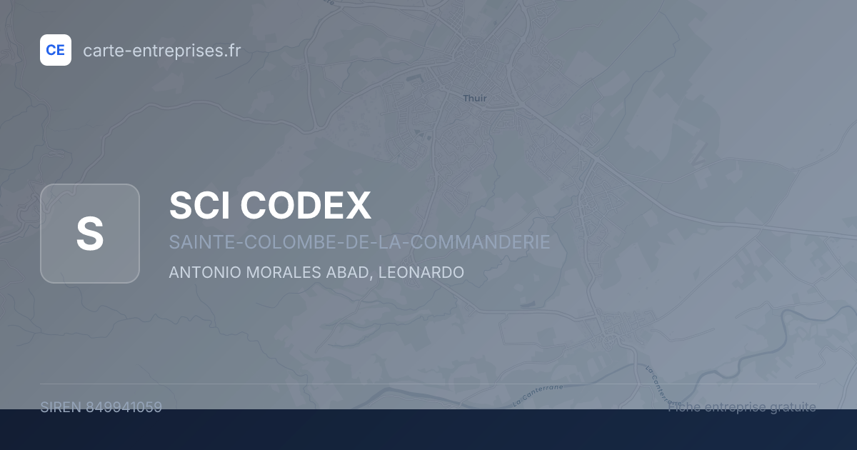 SCI CODEX — 849941059 — fiche entreprise