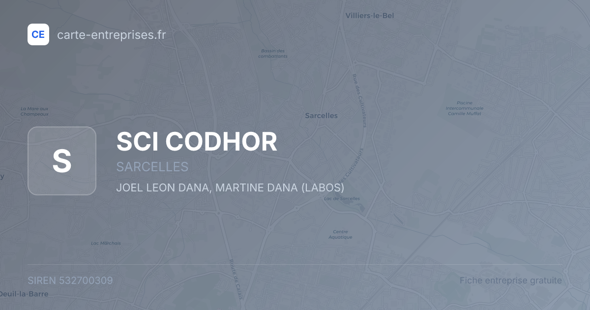 SCI CODHOR — 532700309 — fiche entreprise
