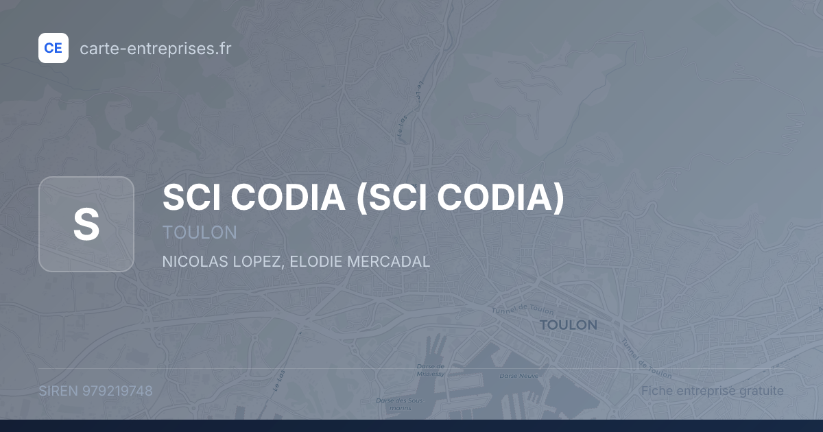 SCI CODIA — 979219748 — fiche entreprise