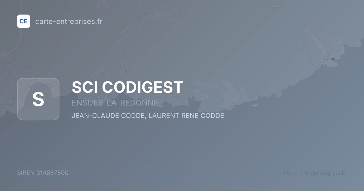 SCI CODIGEST — 314657800 — fiche entreprise