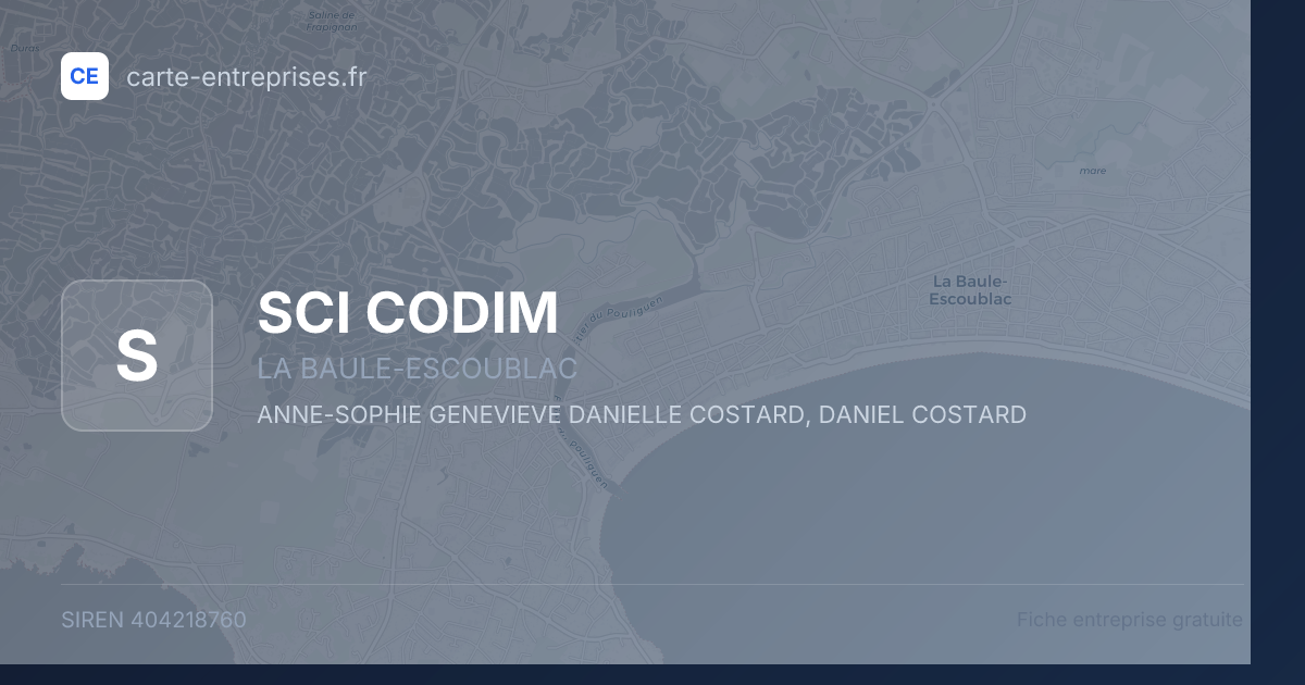 SCI CODIM — 404218760 — fiche entreprise
