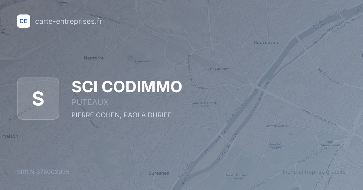 SCI CODIMMO — 378002935 — fiche entreprise