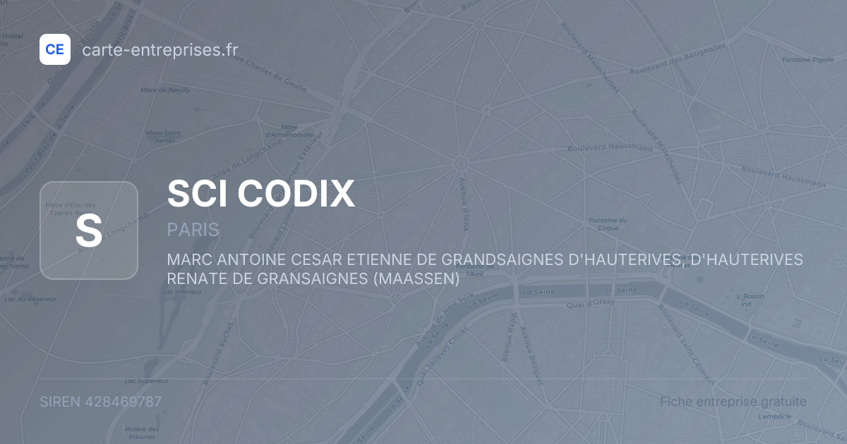SCI CODIX — 428469787 — fiche entreprise