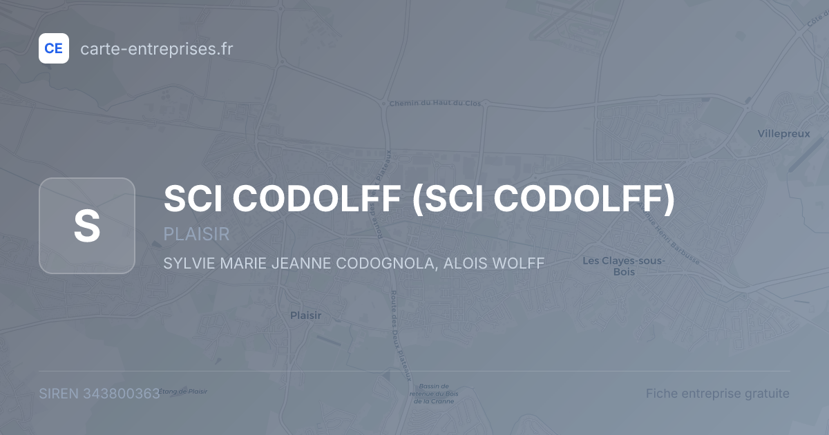 SCI CODOLFF — 343800363 — fiche entreprise