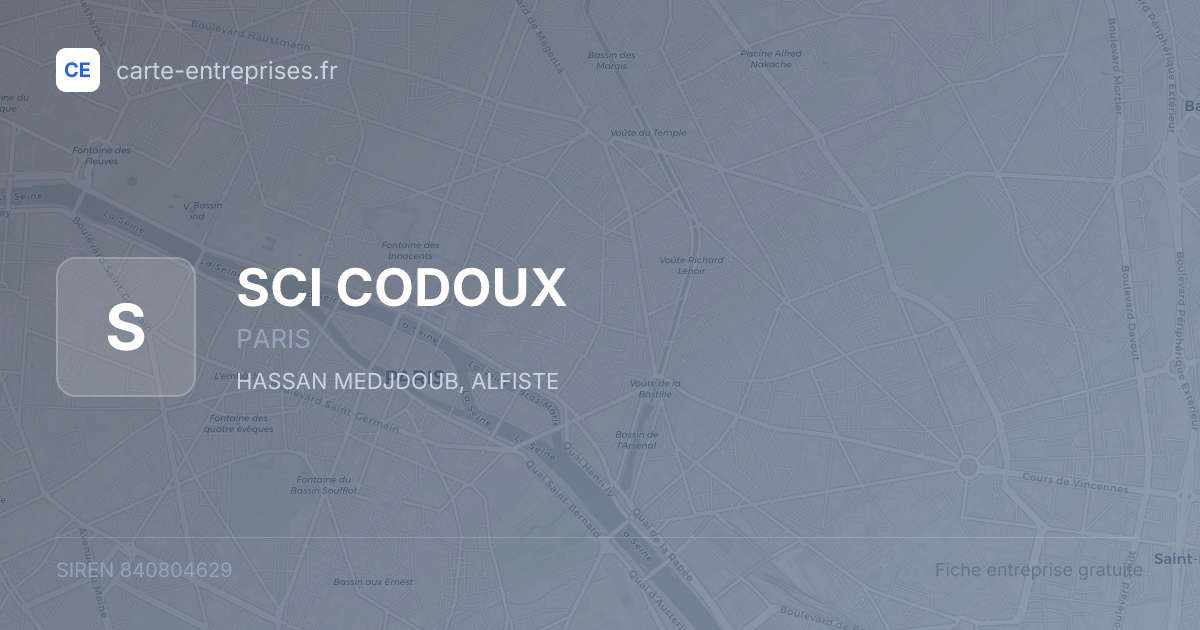 SCI CODOUX — 840804629 — fiche entreprise