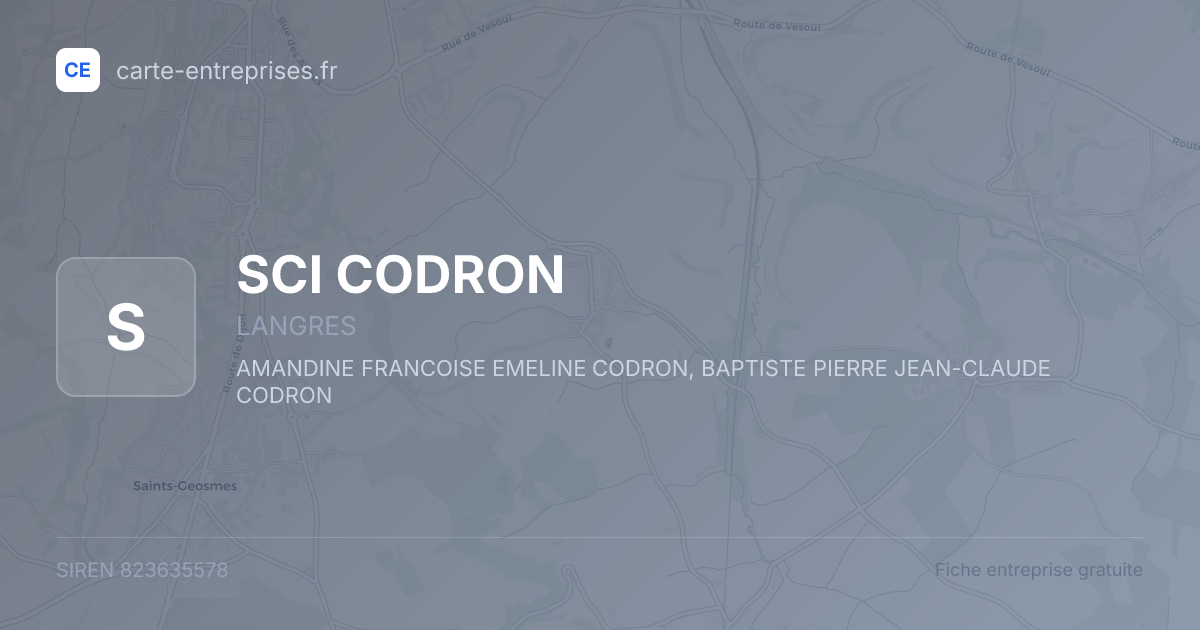 SCI CODRON — 823635578 — fiche entreprise
