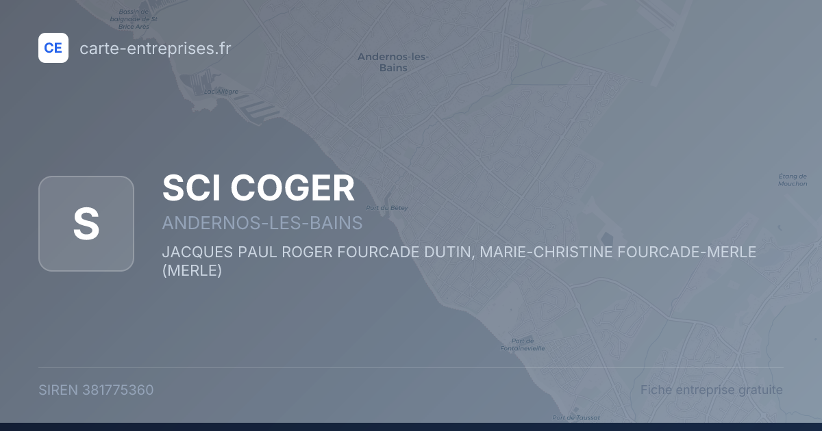 SCI COGER — 381775360 — fiche entreprise