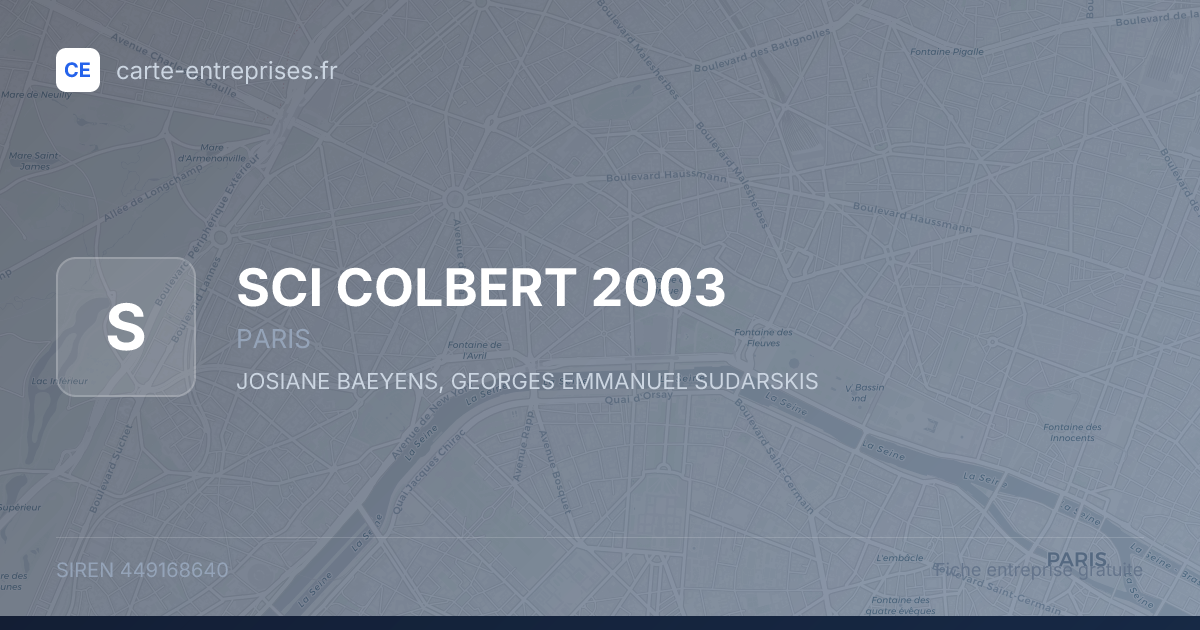 SCI COLBERT 2003 — 449168640 — fiche entreprise