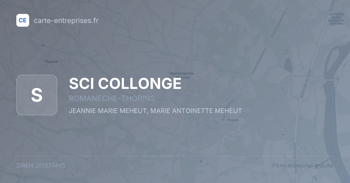 SCI COLLONGE — 351377445 — fiche entreprise