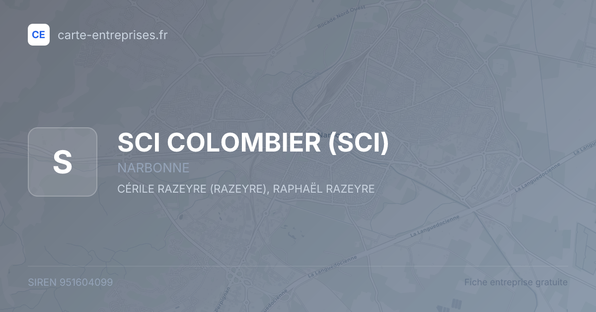 SCI COLOMBIER (SCI) — 951604099 — fiche entreprise