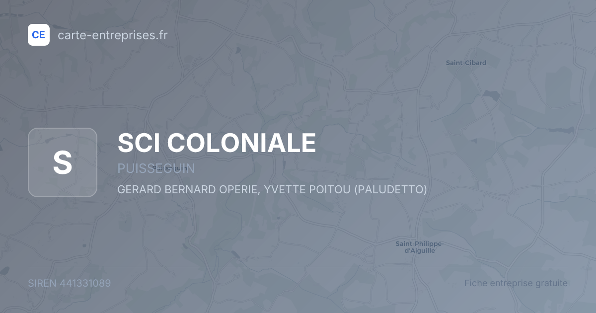 SCI COLONIALE — 441331089 — fiche entreprise