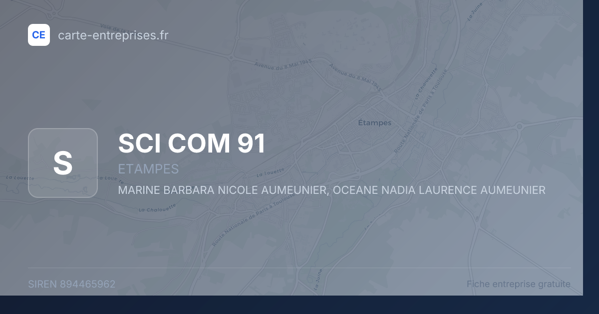 SCI COM 91 — 894465962 — fiche entreprise