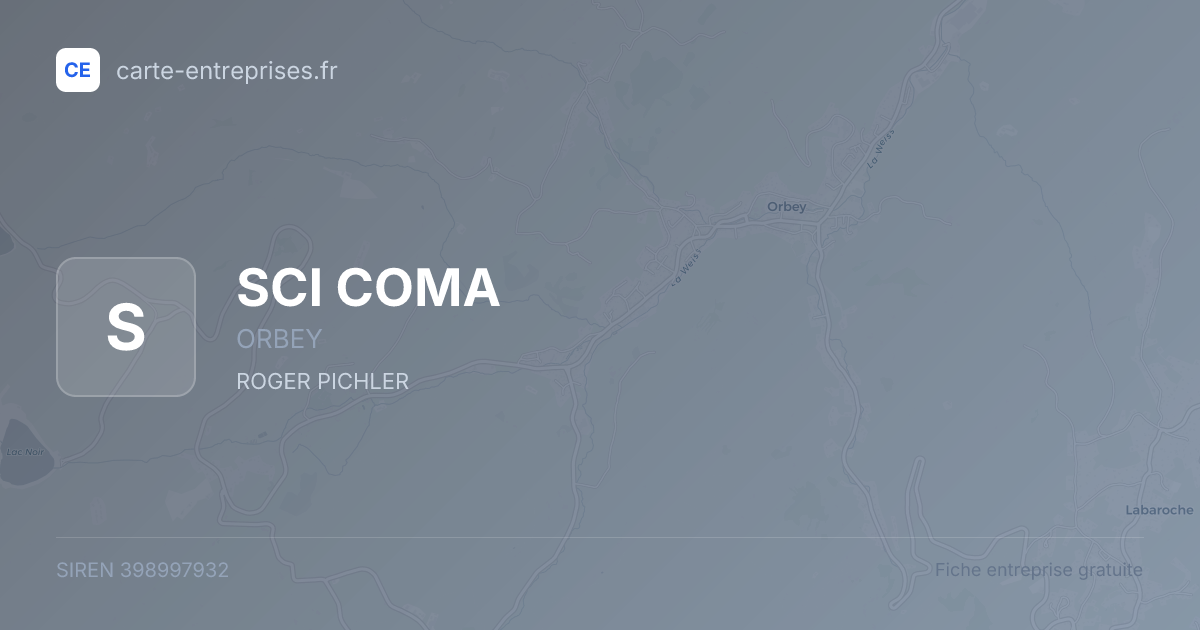 SCI COMA — 398997932 — fiche entreprise