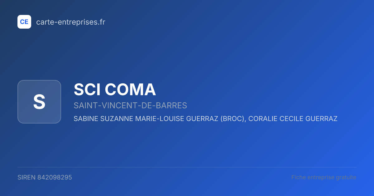 SCI COMA — 842098295 — fiche entreprise