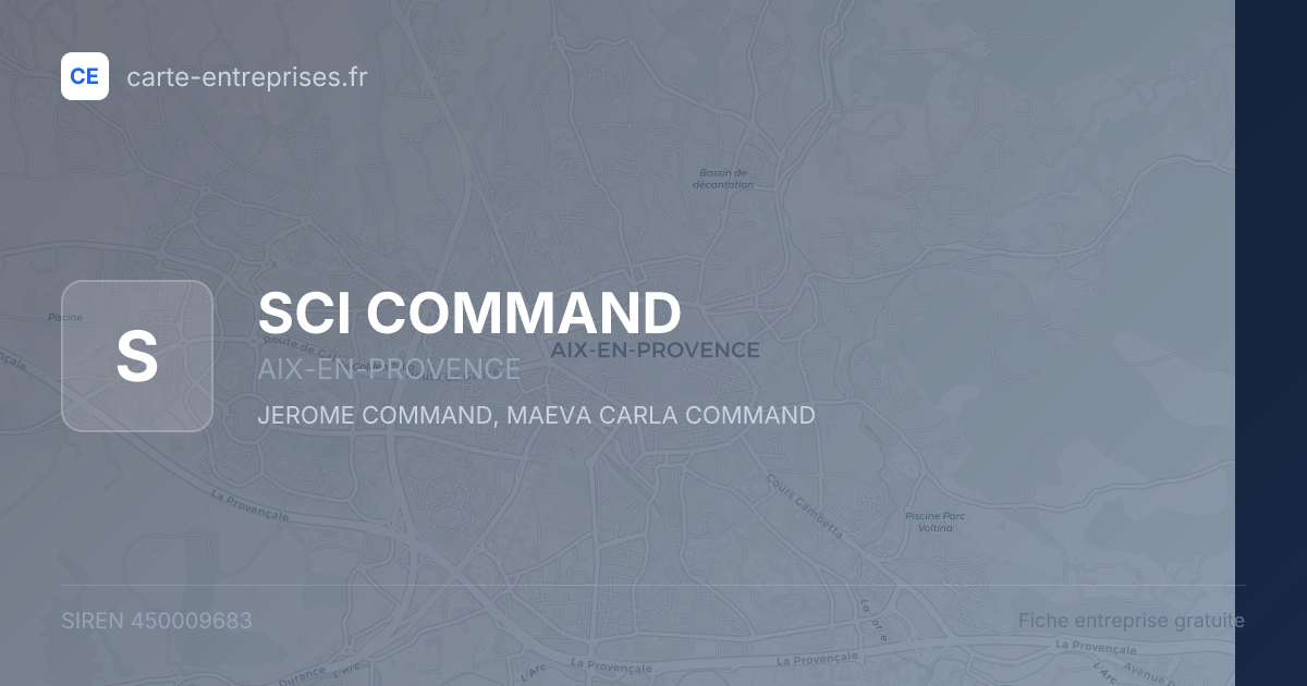SCI COMMAND — 450009683 — fiche entreprise