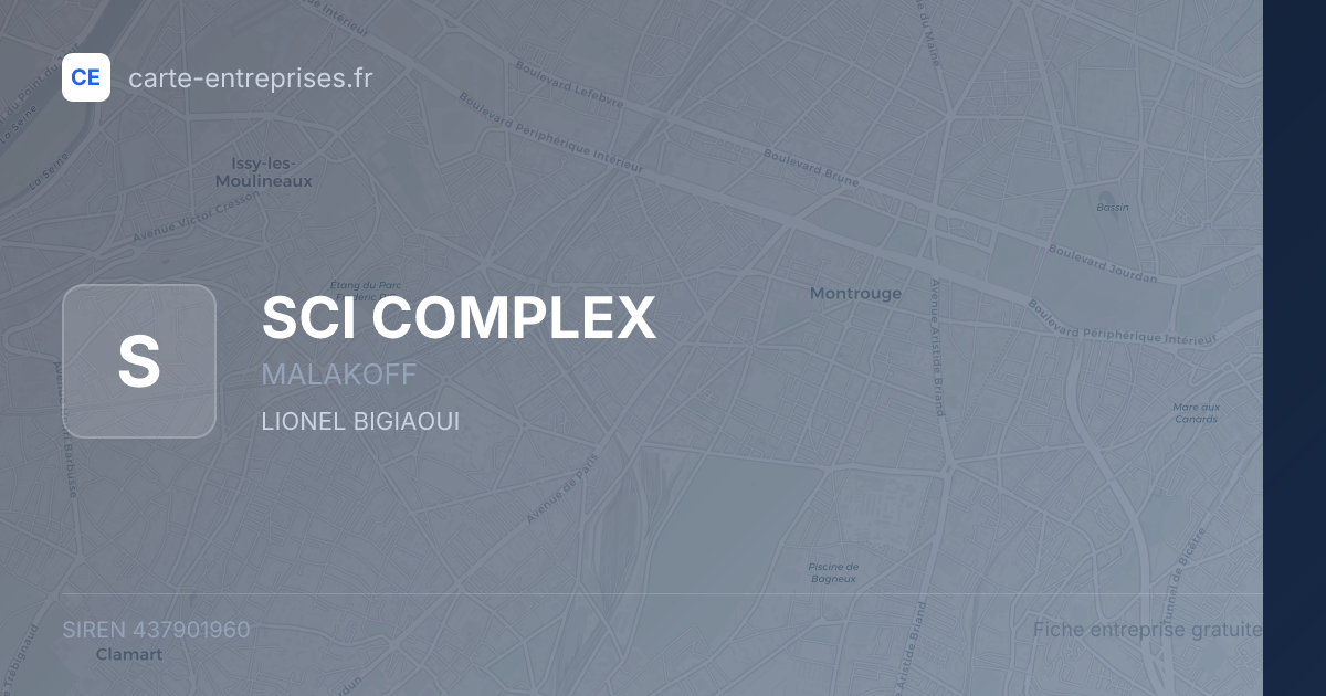 SCI COMPLEX — 437901960 — fiche entreprise