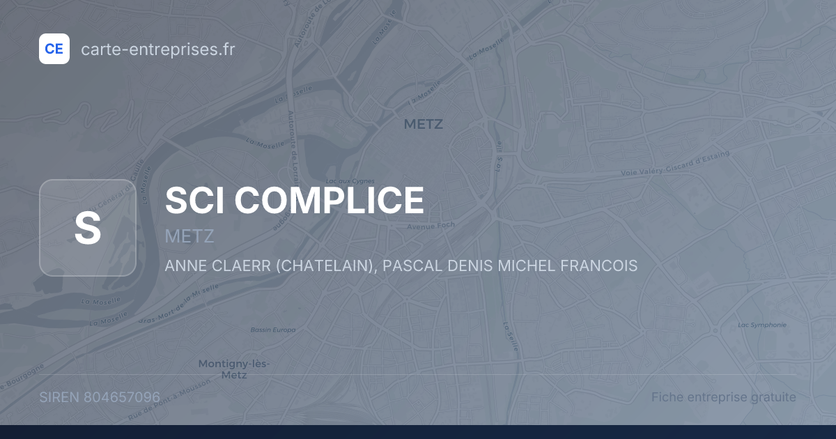 SCI COMPLICE — 804657096 — fiche entreprise