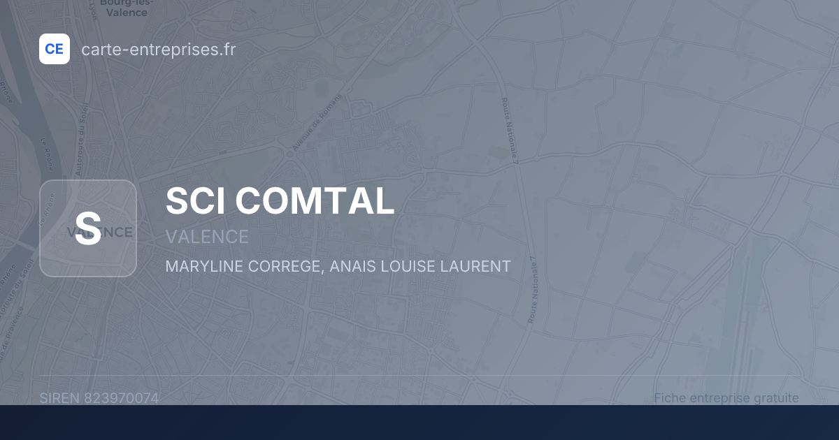 SCI COMTAL — 823970074 — fiche entreprise