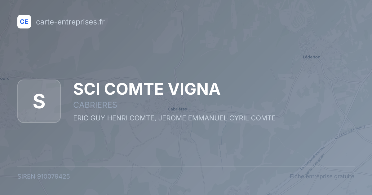 SCI COMTE VIGNA — 910079425 — fiche entreprise