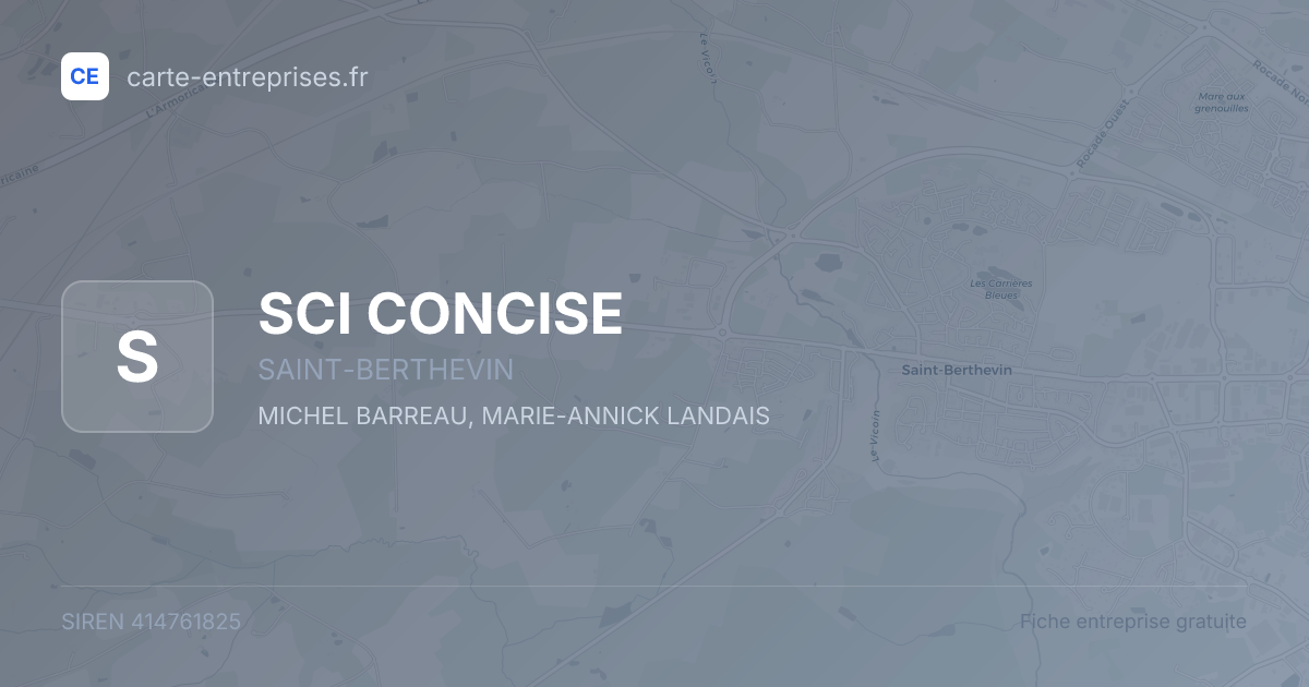 SCI CONCISE — 414761825 — fiche entreprise