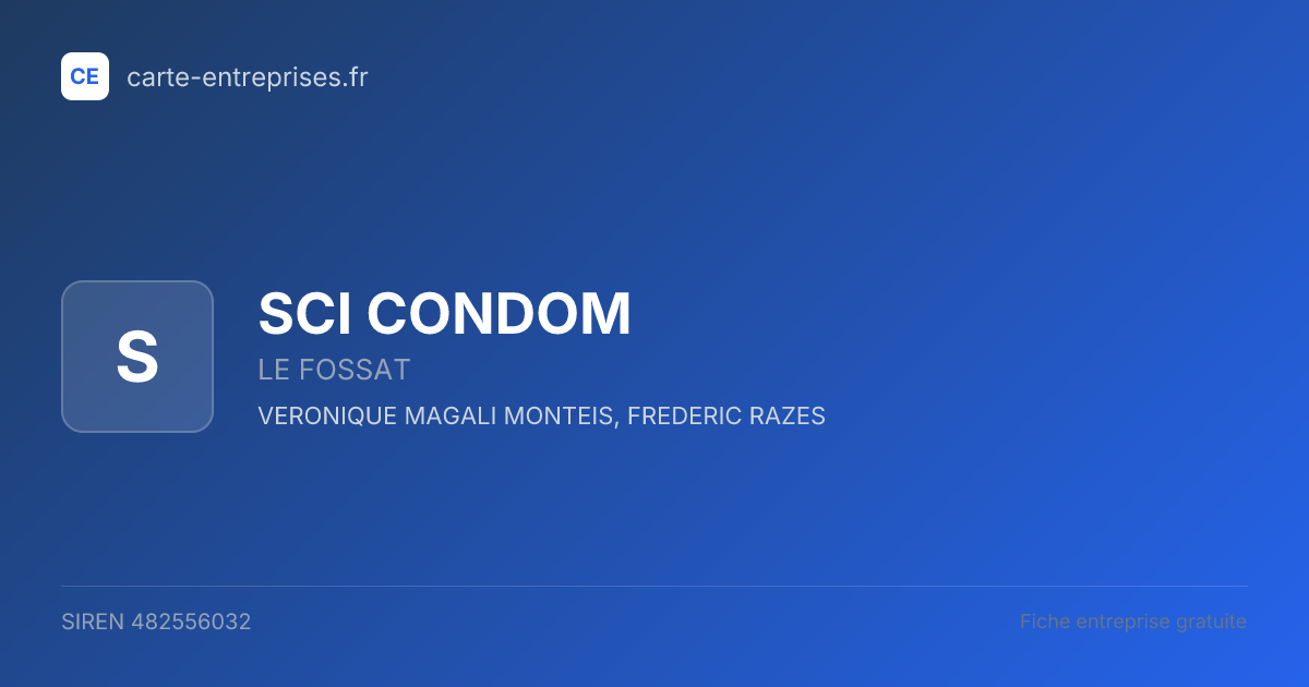 SCI CONDOM — 482556032 — fiche entreprise