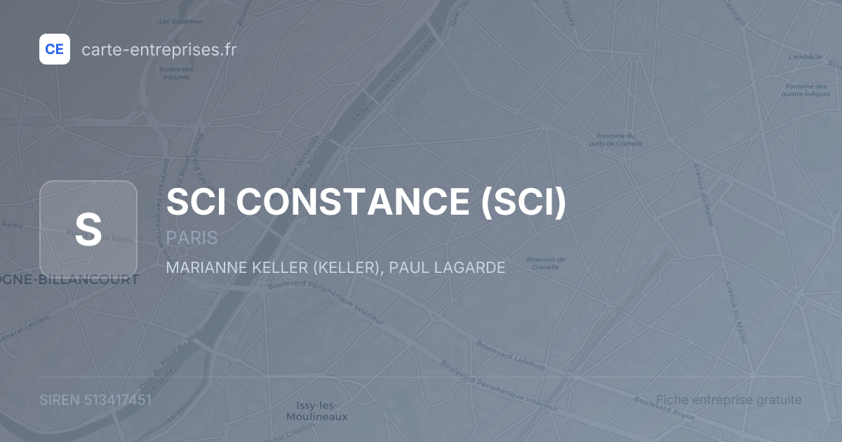 SCI CONSTANCE (SCI) — 513417451 — fiche entreprise