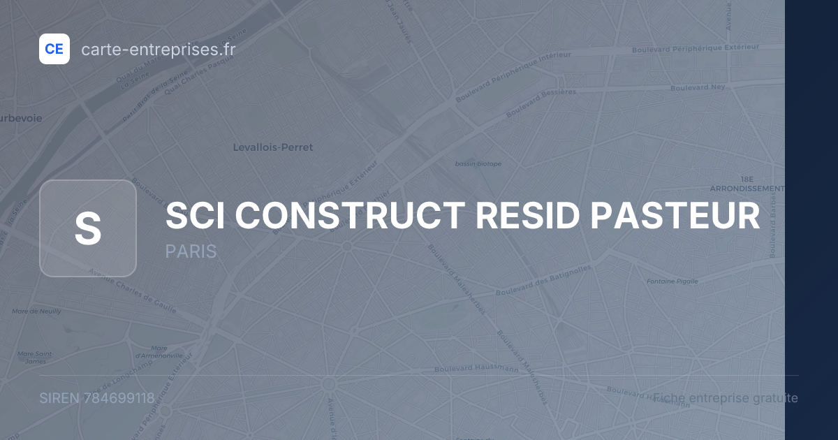 SCI CONSTRUCT RESID PASTEUR — 784699118 — fiche entreprise