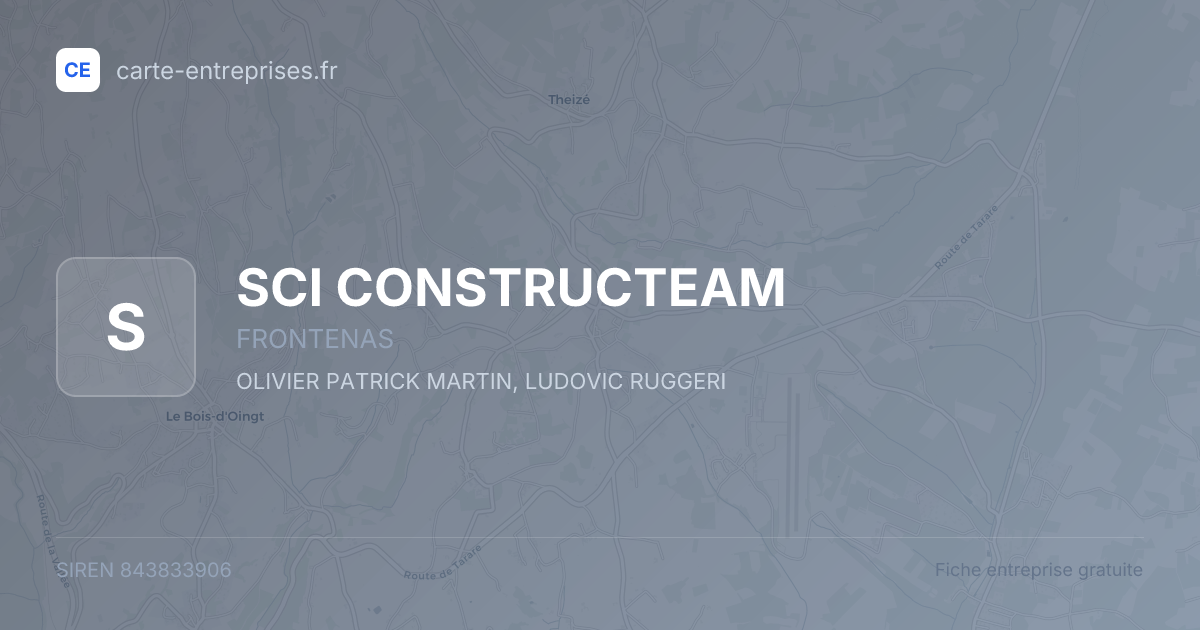 SCI CONSTRUCTEAM — 843833906 — fiche entreprise