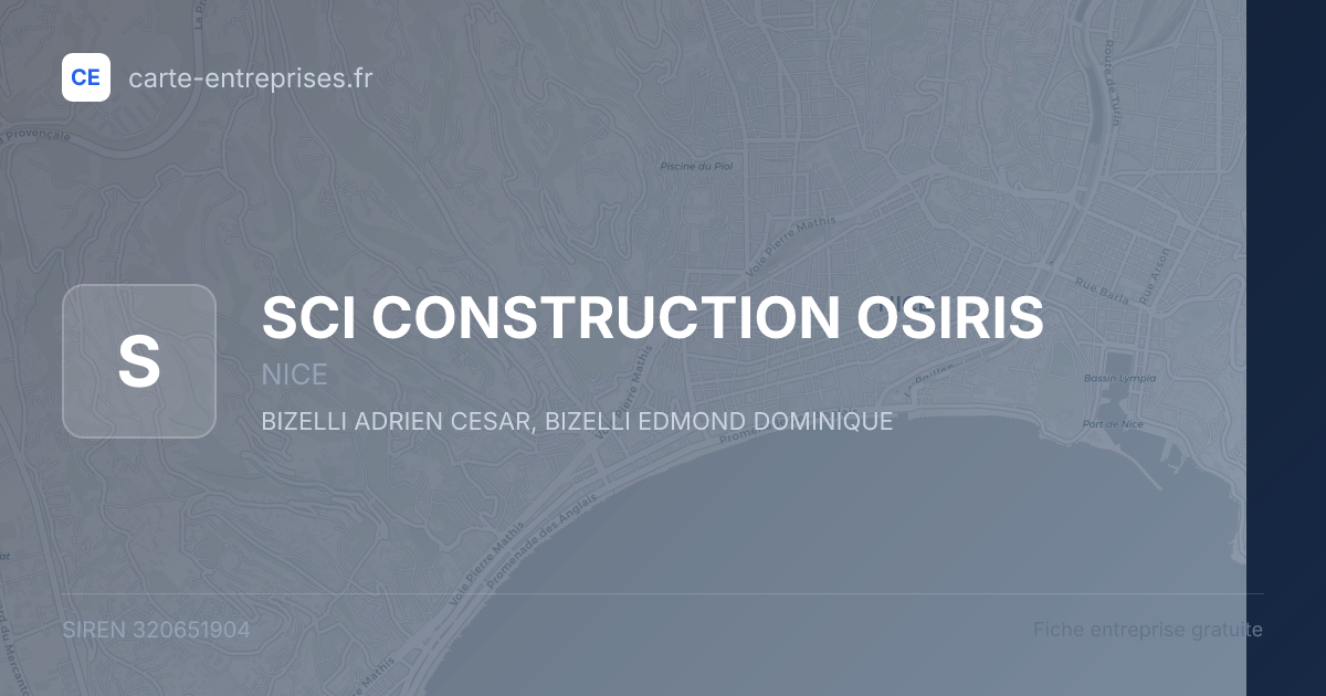 SCI CONSTRUCTION OSIRIS — 320651904 — fiche entreprise