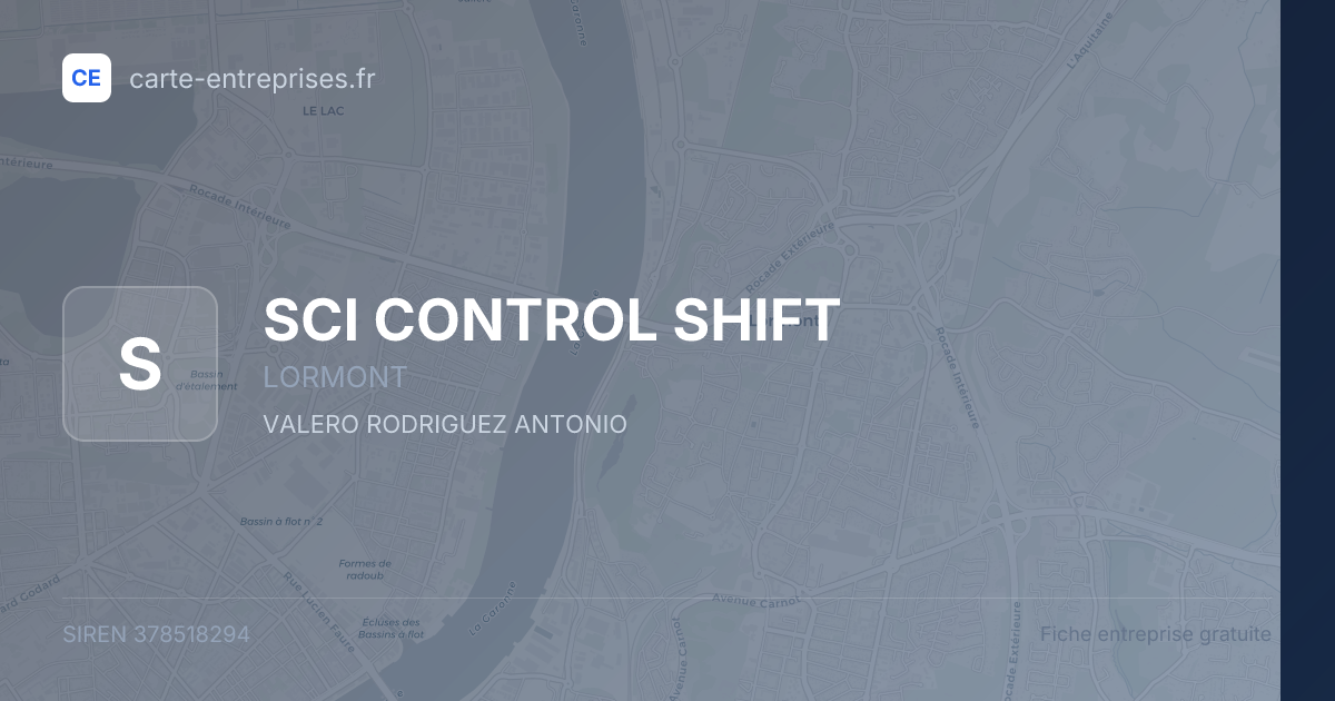 SCI CONTROL SHIFT — 378518294 — fiche entreprise