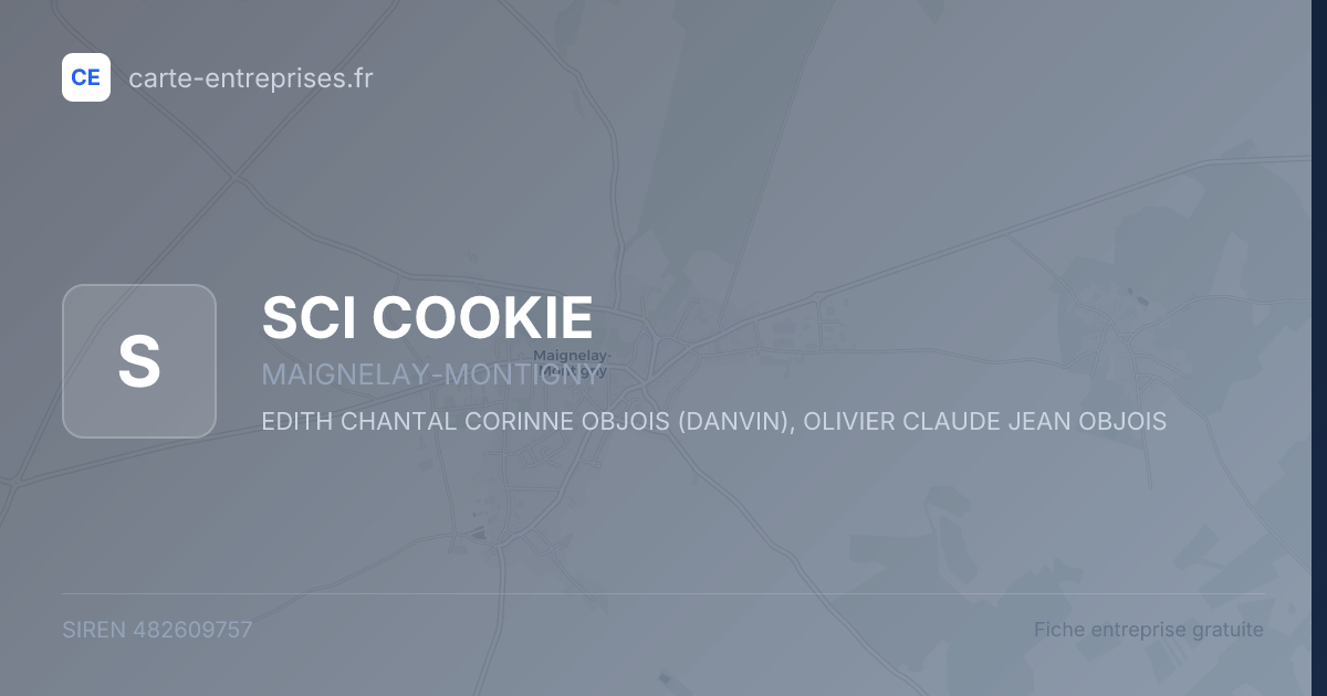 SCI COOKIE — 482609757 — fiche entreprise