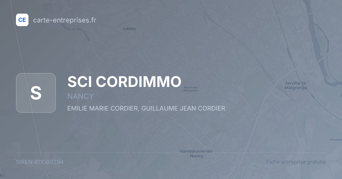 SCI CORDIMMO — 411080294 — fiche entreprise