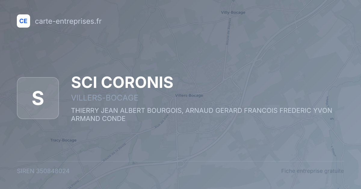 SCI CORONIS — 350848024 — fiche entreprise