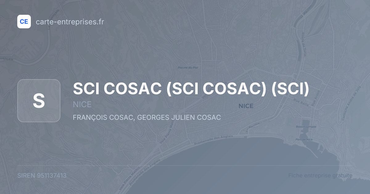SCI COSAC (SCI COSAC) (SCI) — 951137413 — fiche entreprise
