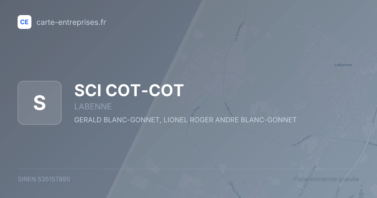 SCI COT-COT — 535157895 — fiche entreprise