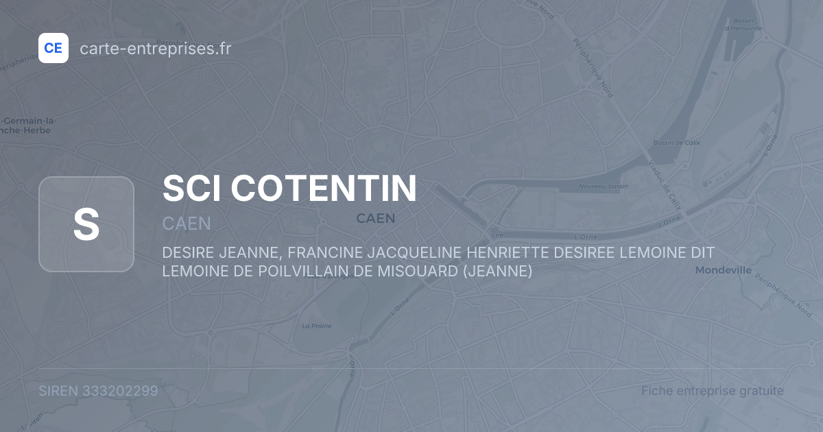 SCI COTENTIN — 333202299 — fiche entreprise